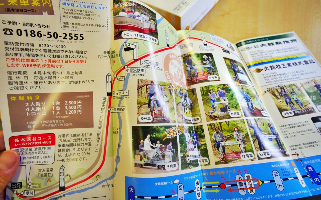 【日本】 秋田 大館・小坂鐵道鐵軌自行車｜超酷 在廢棄 舊小坂鐵軌上騎自行車，還有山谷楓紅鐵橋相伴。